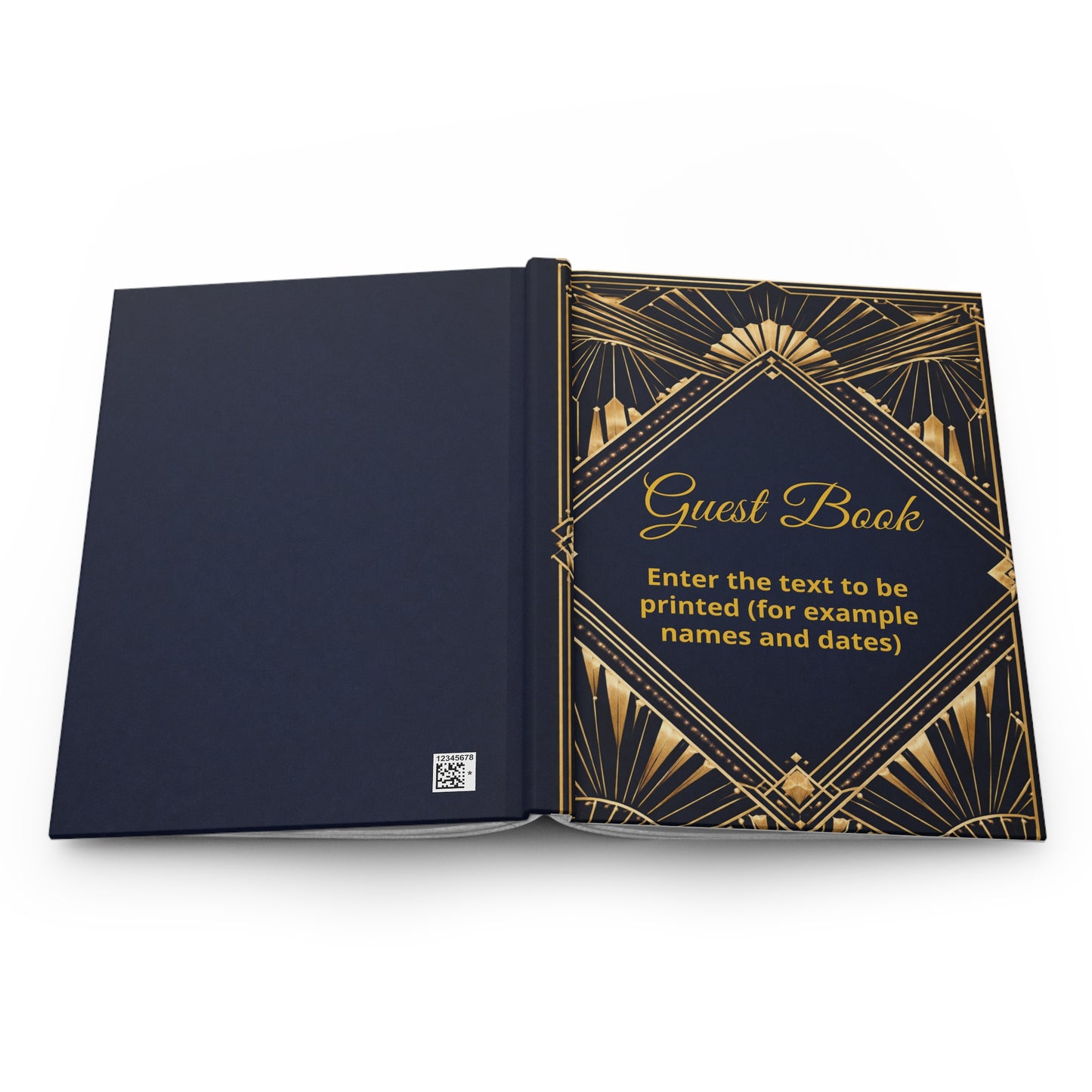 Art deco wedding guest book navy blue, Art deco engagement guest book, Art deco bridal shower guest book, Art deco wedding decor